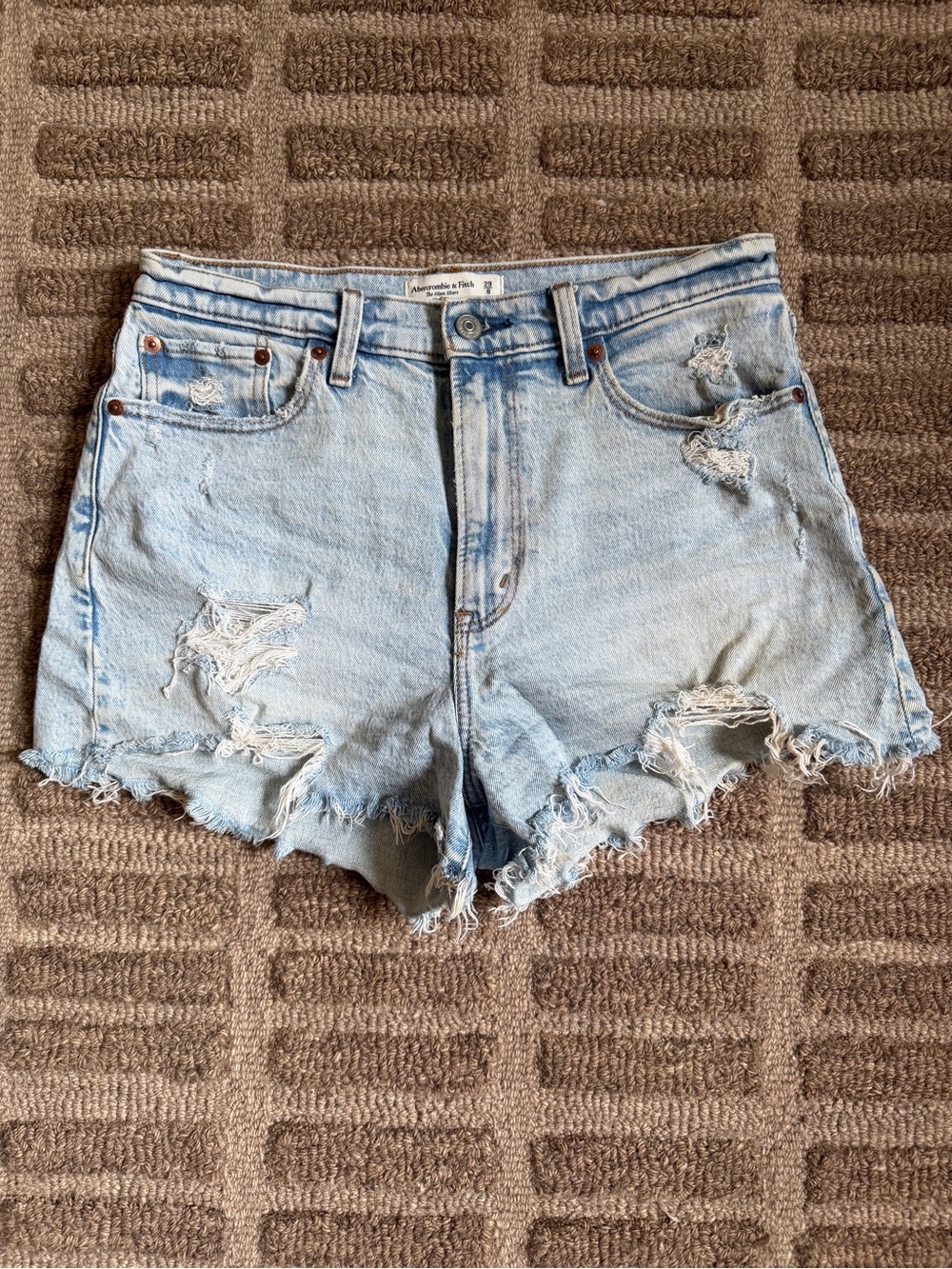 Abercrombie & Fitch curve love high rise mom shorts